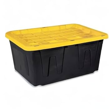 Amazon｜CX BLACK & YELLOW® 27ガロン 丈夫な保存容器 蓋付き